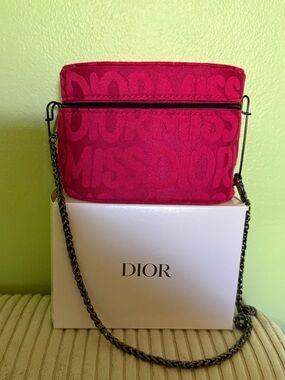 Authentic Dior Hot Pink Miss Dior Makeup Bag with Box